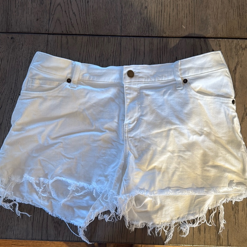 Hatch Maternity white Jean shorts
